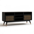 Szafka RTV czarno-złota z MDF, 160 x 40 x 60 cm