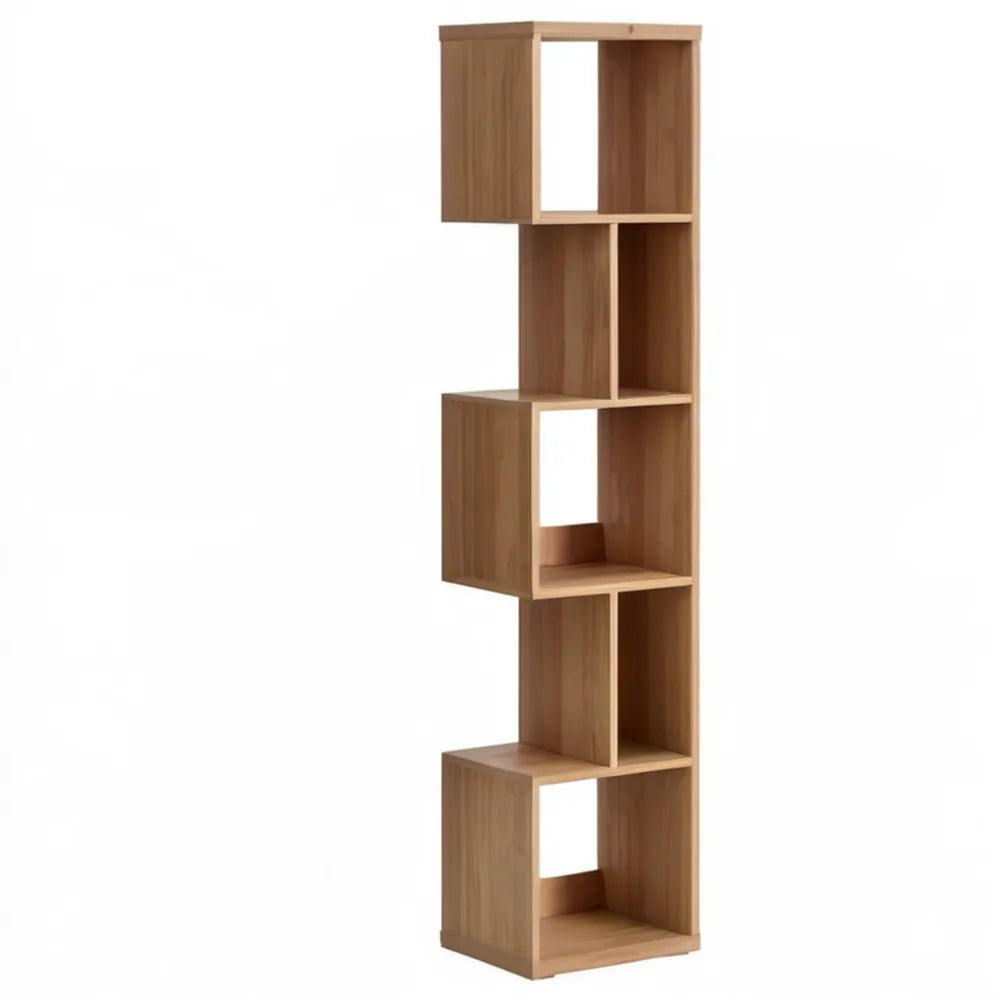 Asymetryczny regał z płyty laminowanej Orzech 60 x 24 x 180 cm